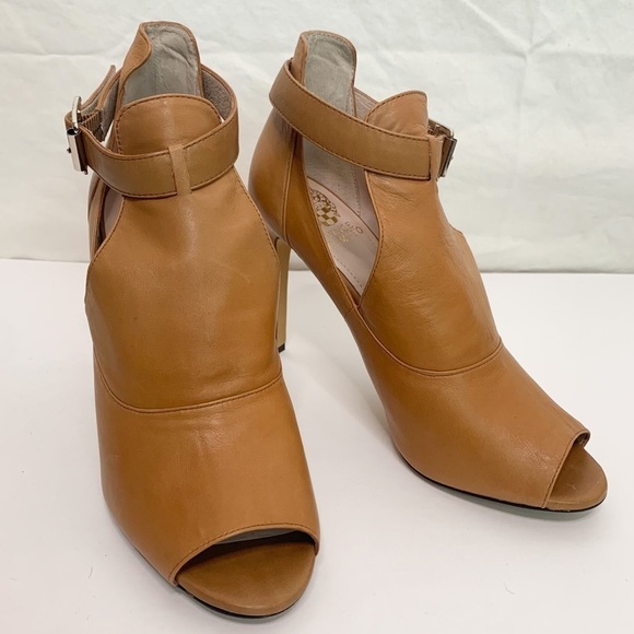 VINCE CAMUTO Leather Open Toe Ankle Booties - Picture 2 of 13